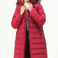 Z6779 DEWBERRY DÁMSKY KABÁT - BORDOVÝ