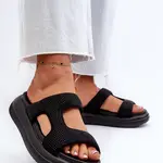 Boto Čierne zdobené dámske papuče na platforme Jestella