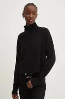 Svetr Hugo Blue Sesty_B dámský, černá barva, s pologolfem, 50522508