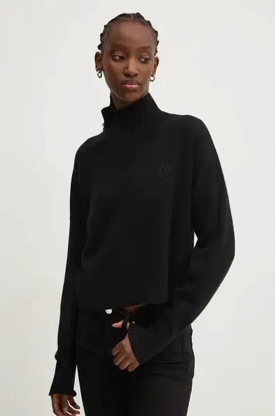 Svetr Hugo Blue Sesty_B dámský, černá barva, s pologolfem, 50522508