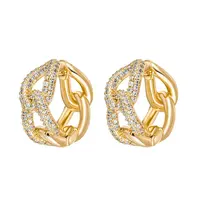 CRYSTalp Masivní pozlacené náušnice s krystaly Luxury 42311.G