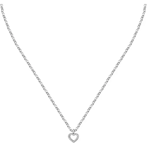La Petite Story Romantický ocelový náhrdelník se srdíčkem Love LPS10ASD23