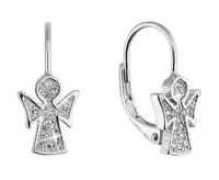 Evolution Group - Pavona Něžné stříbrné náušnice Andílek se zirkony 11543.1