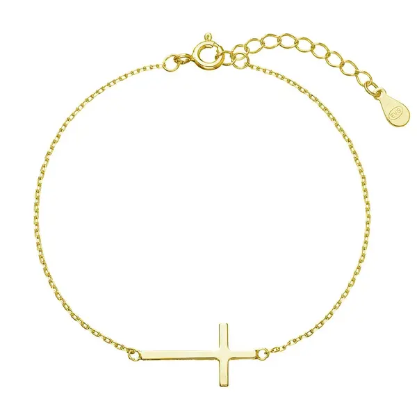 Evolution Group - Pavona Pozlacený náramek s křížkem 63008