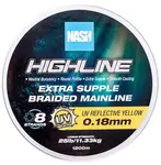 Nash splétaná šňůra highline extra supple braid uv yellow 1200 m - 0,18 mm 11,33 kg