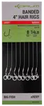 Korum návazec banded hair rigs barbed 8 ks délka 4" - velikost háčku 14