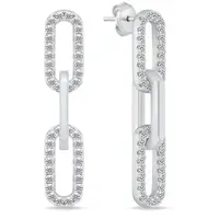 Brilio Silver Módní stříbrné náušnice se zirkony EA1035W
