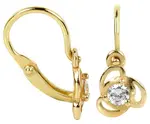 Soliter Dětské zlaté náušnice s čirým krystalem 236 001 00950