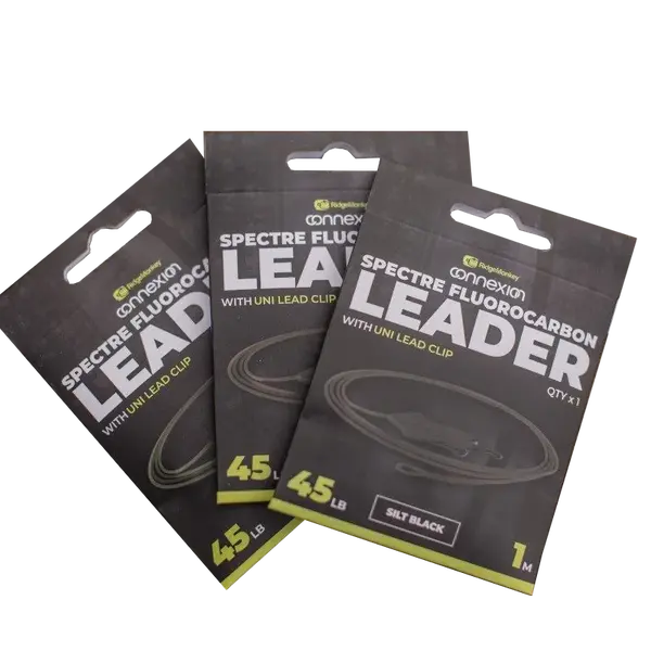 Ridgemonkey montáž spectre fluorocarbon uni lead clip leader 45 lb - camo green