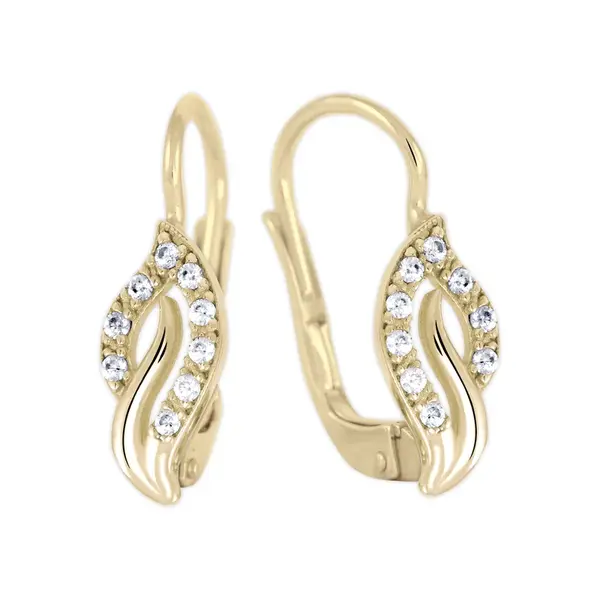 Soliter Slušivé náušnice ze žlutého zlata se zirkony 239 001 01217