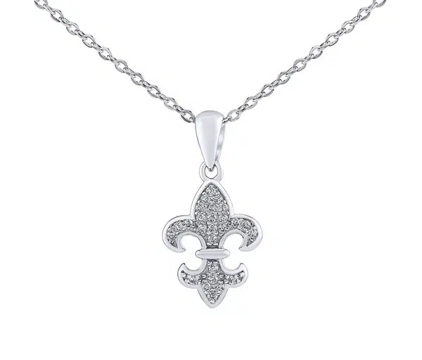 Silvego Stříbrný náhrdelník skautská lilie Henriette s Brilliance Zirconia DCC1608267N