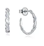 Viceroy Stříbrné kruhové náušnice se zirkony Clasica 13157E000-30