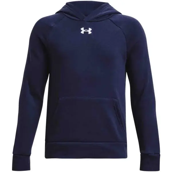 Under Armour RIVAL FLEECE HOODIE Chlapecká mikina, tmavě modrá, velikost XL
