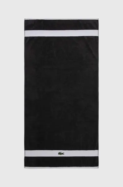 Středně velký bavlněný ručník Lacoste L Casual Bitume 70 x 140 cm