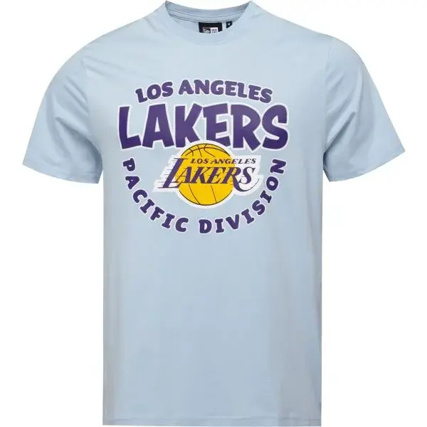 New Era LA LAKERS NBA BUBBLE WORDMARK Pánské triko, světle modrá, velikost