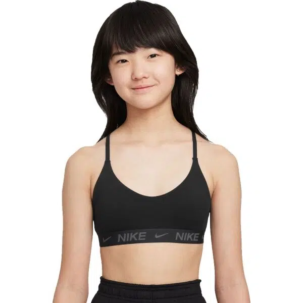 Nike DRI-FIT INDY Dívčí sportovní podprsenka, černá, velikost
