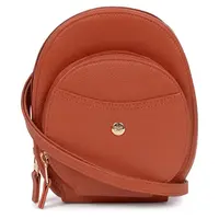 Dámska kožená kabelka na mobil a doklady Hexagona Maura - oranžová