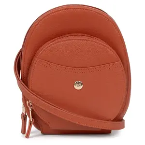 Dámska kožená kabelka na mobil a doklady Hexagona Maura - oranžová