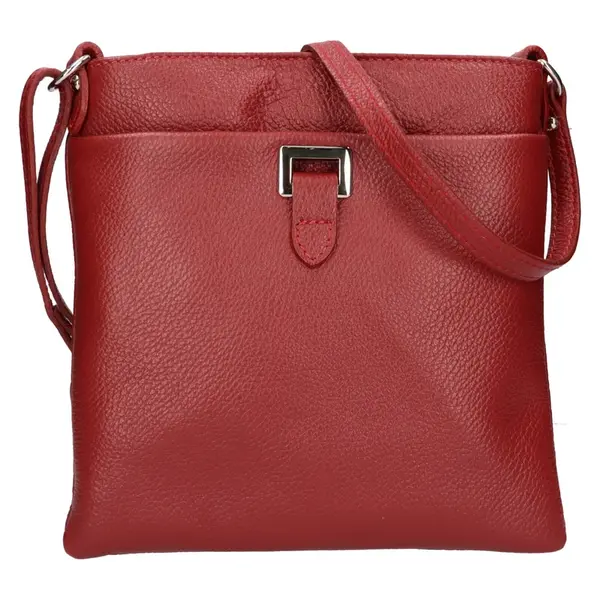 Dámska kožená crossbody kabelka Italia Gotta - tmavo čevená