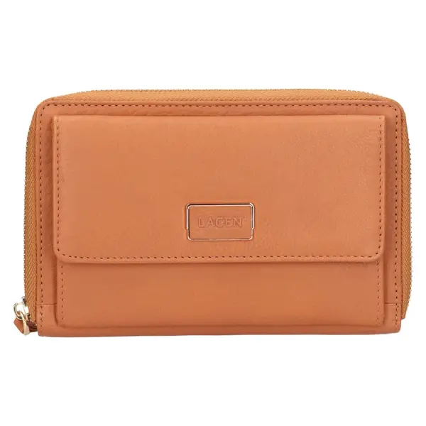 Dámska kožená peňaženko-kabelka Lagen Ghitaa - koňak
