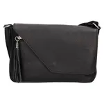 Dámska kožená crossbody kabelka Italia Kalia - čierna