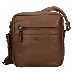 Pánska kožená taška cez rameno Marta Ponti Petr - koňak