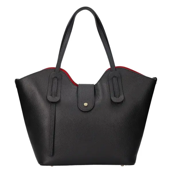 Dámska kožená kabelka Italia Zita - černá