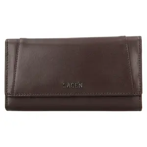 Dámská kožená peněženka Lagen Carlas - tmavě hnědá