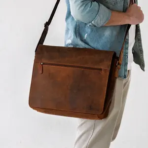 Pánská kožená taška přes rameno Greenwood Martin - hnědá