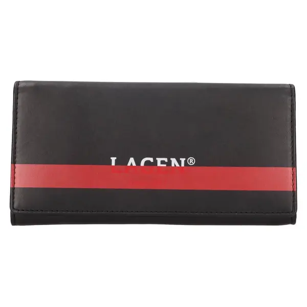 Dámská kožená peněženka Lagen Marite - černo-červená