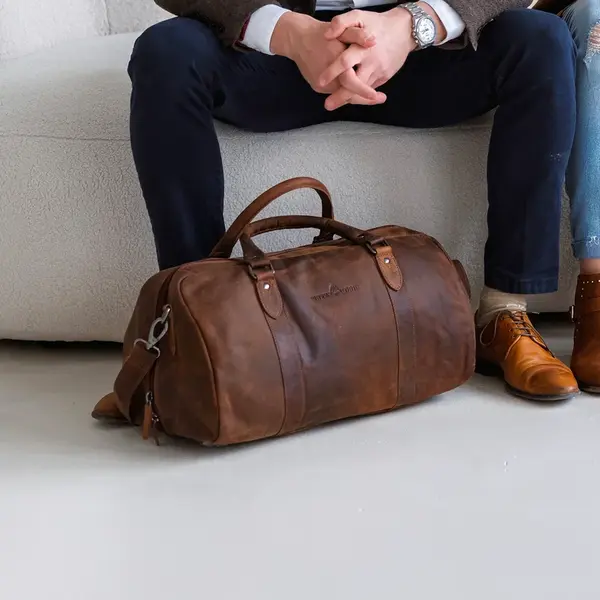 Kožená cestovní taška Greenwood Koen - hnědá