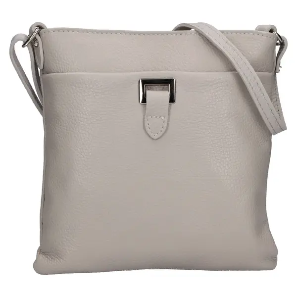 Dámská kožená crossbody kabelka Italia Gotta - světle šedá