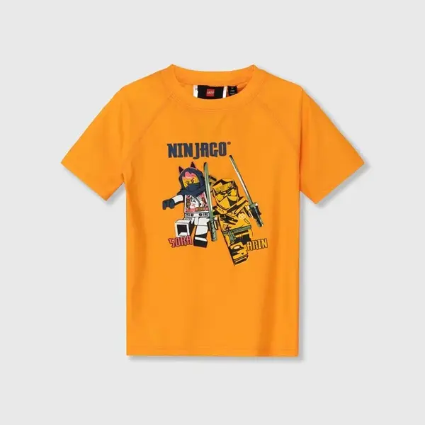 Dětské plavkové triko Lego oranžová barva