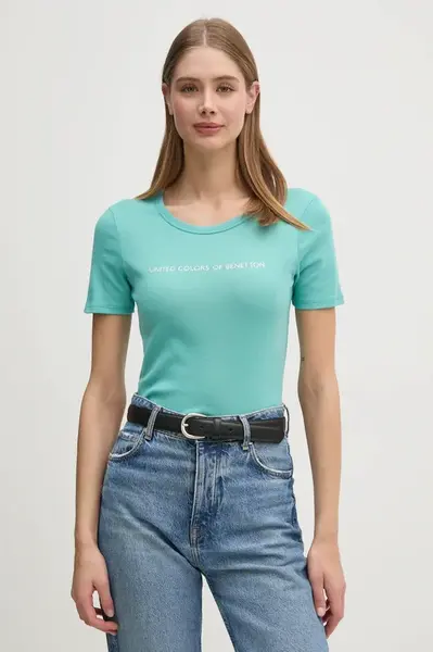 Bavlněné tričko United Colors of Benetton červená barva, 3GA2E16A2