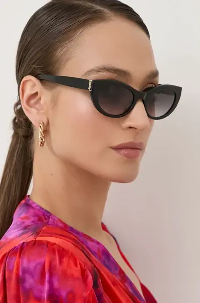 Sluneční brýle Saint Laurent dámské, černá barva, SL M115