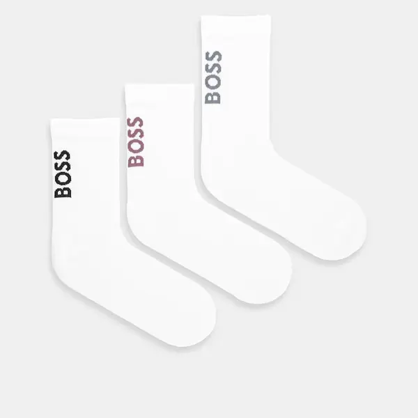 Ponožky BOSS 3-pack pánské, bílá barva, 50531540