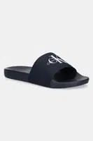 Pantofle Calvin Klein Jeans SLIDE MONOGRAM pánské, tmavomodrá barva, YM0YM01271