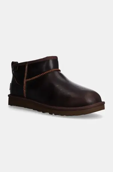 Kožené sněhule UGG Classic Ultra Mini Lthr Regen