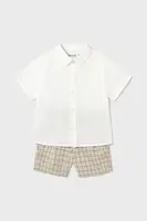 Dětská souprava se směsí lnu Mayoral bílá barva, 1251