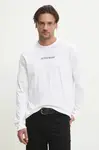 Bavlněné tričko s dlouhým rukávem Guess Jeans bílá barva, s aplikací, M5RI84 K8HM0