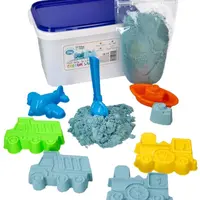 Adam Toys Kinetický písek - modrý - 2kg + formičky dopravní prostředky zdarma