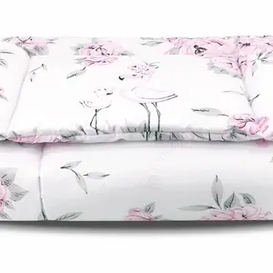 Baby Nellys 2-dílná sada do postýlky s výplní, Plameňák - růžová, 135x100 cm