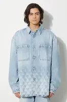 Džínová bunda Marcelo Burlon Laser Cross Dnm Overshirt pánská, přechodná, oversize, CMYE01GF24DEN0014034