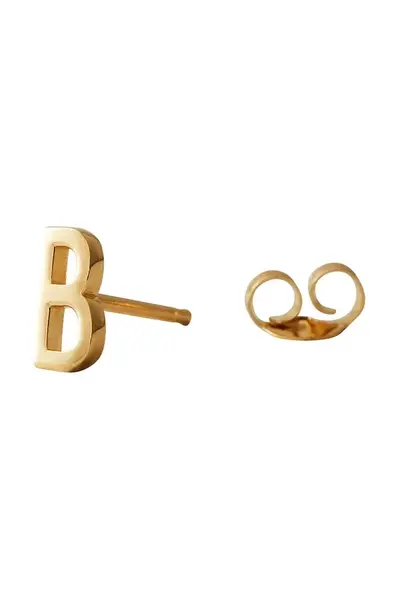 Pozlacené stříbrné náušnice Design Letters