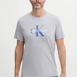 Bavlněné tričko Calvin Klein Jeans fialová barva, s potiskem, LV040EM286