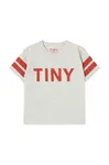 Dětské bavlněné tričko Tinycottons STRIPES TINY TEE šedá barva, s potiskem, SS25-145