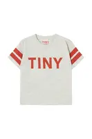 Dětské bavlněné tričko Tinycottons STRIPES TINY TEE šedá barva, s potiskem, SS25-145