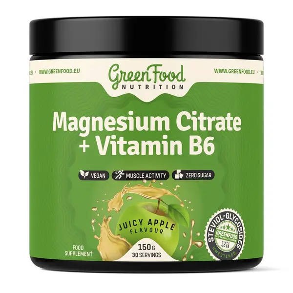 GreenFood Nutrition Magnesium Citrate + Vitamin B6 juicy apple 150 g