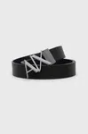 Oboustranný kožený pásek Armani Exchange černá barva, 951017 CC505