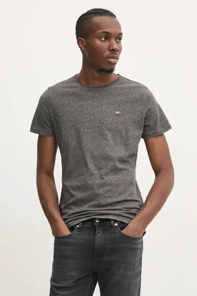 Tričko Tommy Jeans šedá barva, DM0DM09586